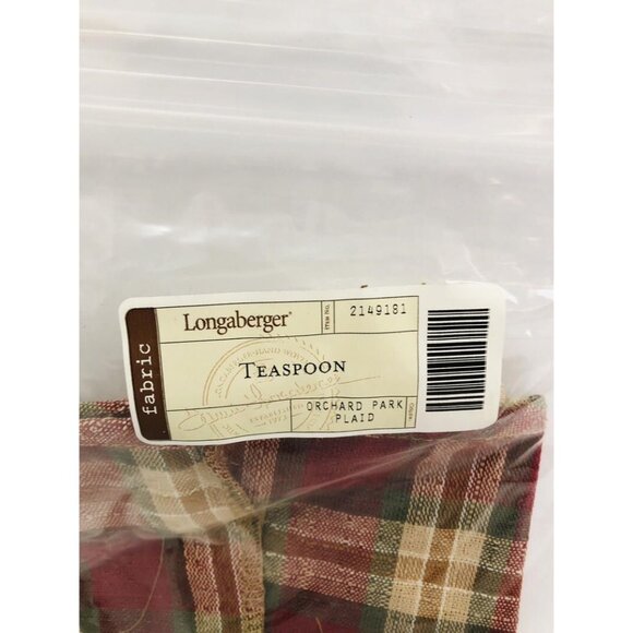 Longaberger Teaspoon Basket Liner in Orchard Park Plaid New - Picture 3 of 3